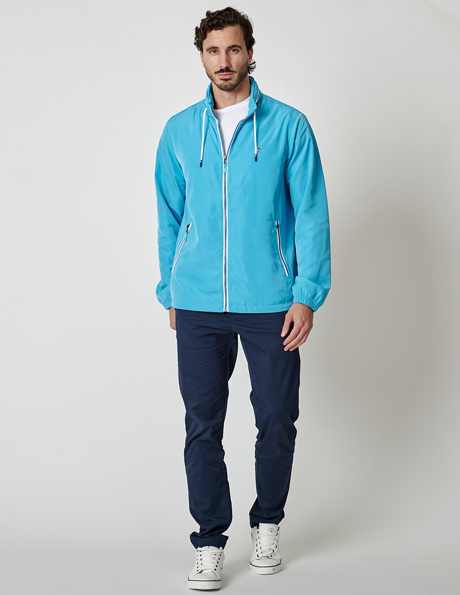 Chamarra rompevientos impermeable con bolsillos para hombre 4