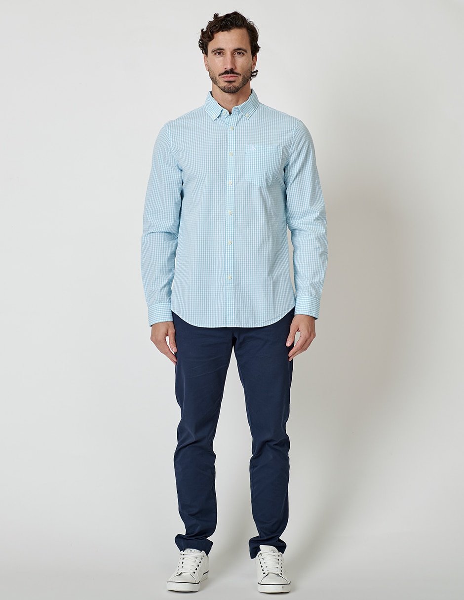 Camisa casual de algodón manga larga para hombre 4