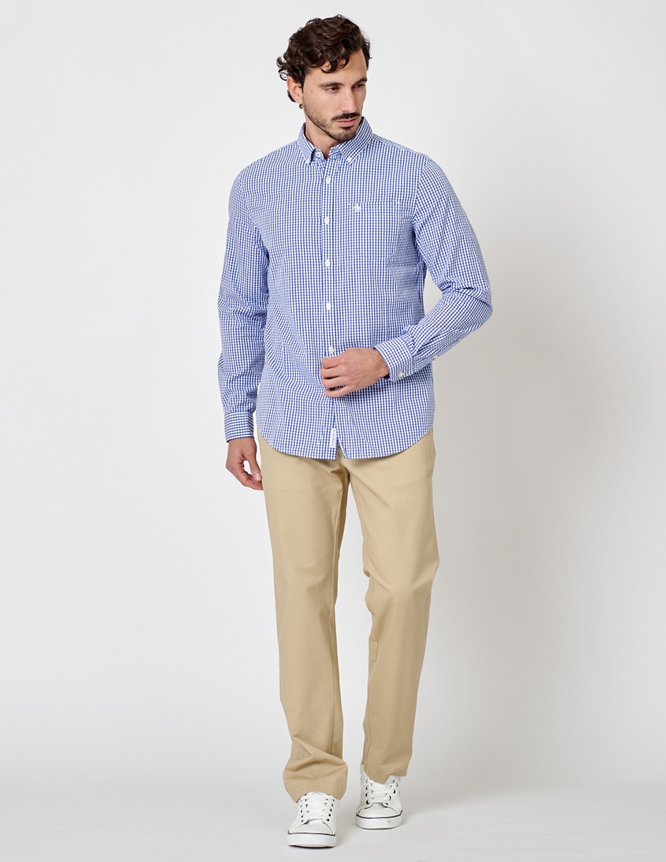 Camisa casual de algodón manga larga para hombre 4