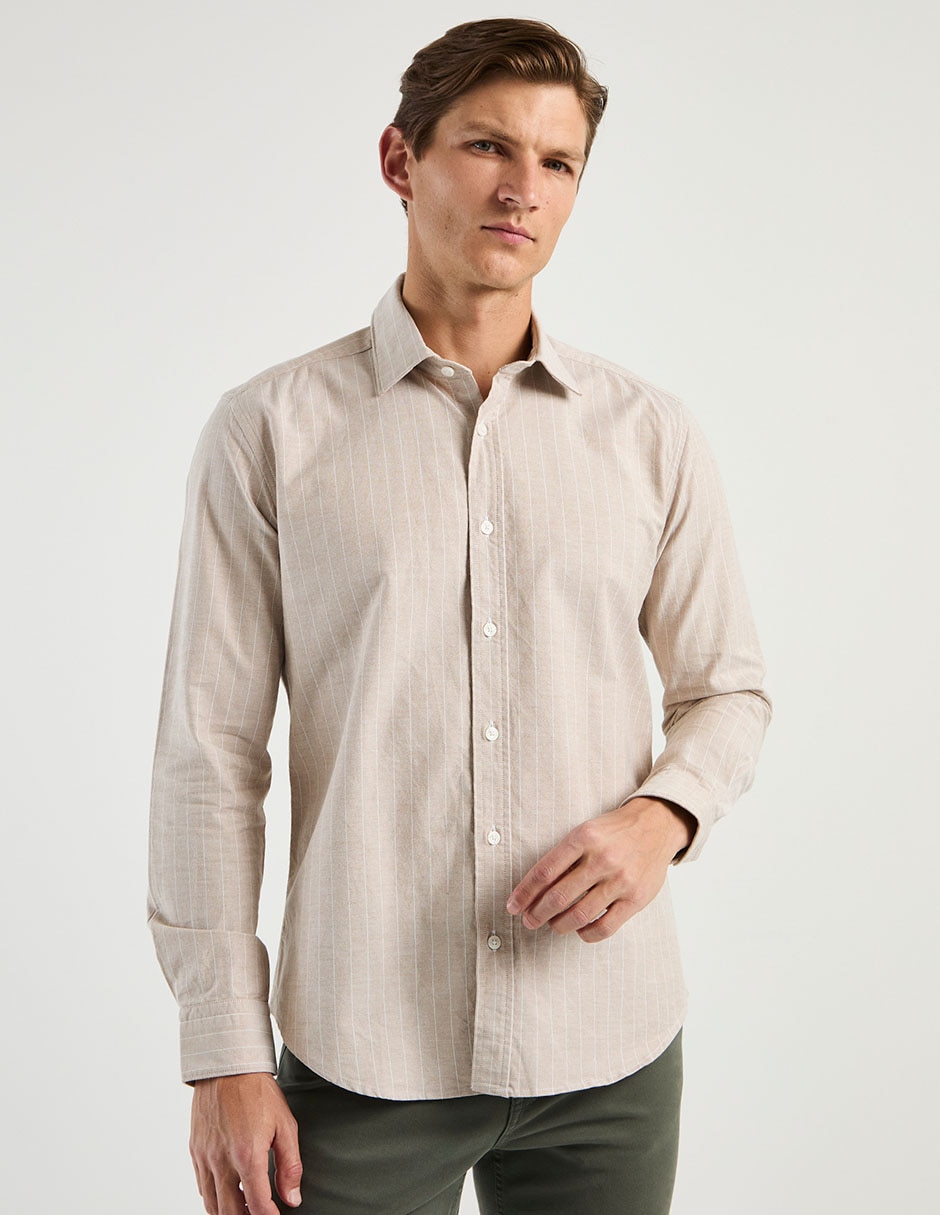 Camisa casual manga larga para hombre