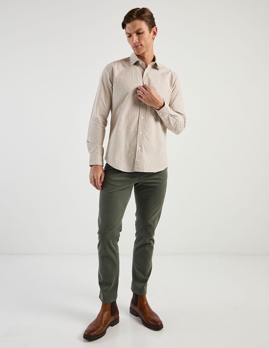 Camisa casual manga larga para hombre 2