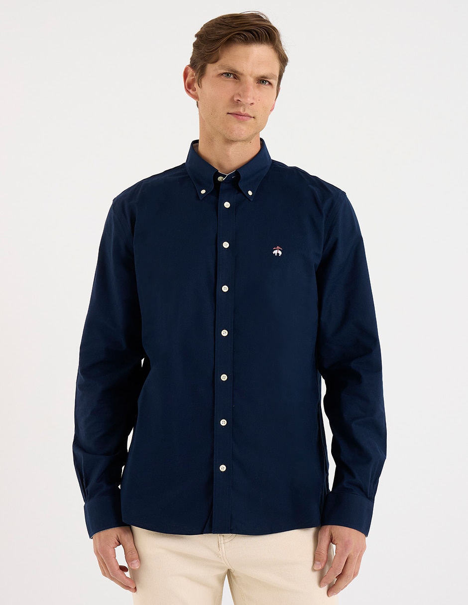 Camisa casual de algodón manga larga para hombre