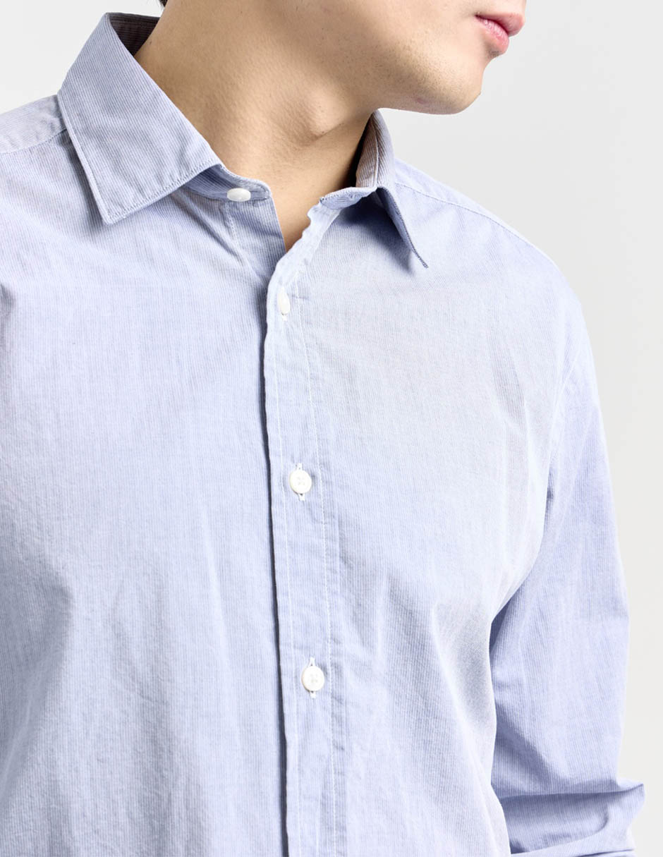 Camisa casual de algodón manga larga para hombre 4