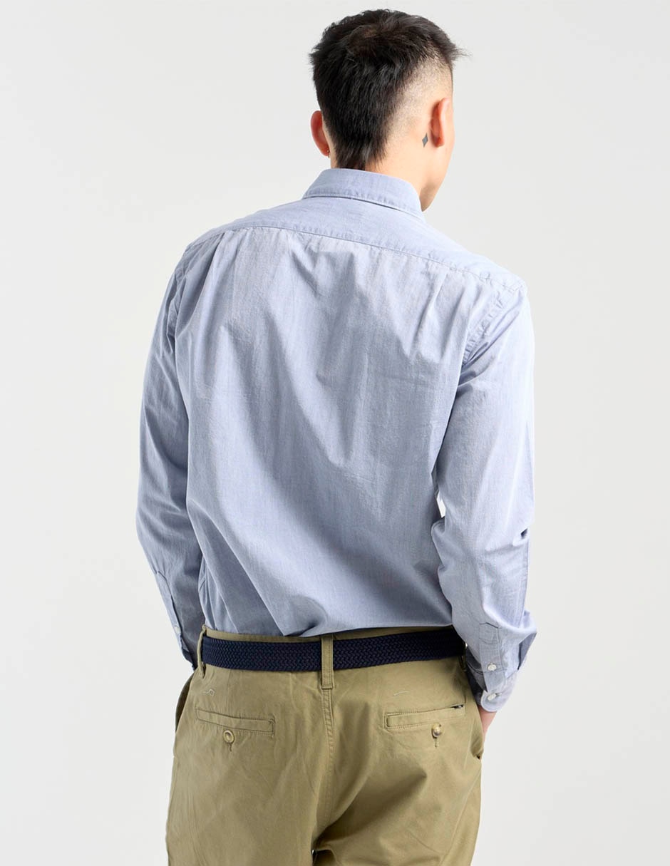 Camisa casual de algodón manga larga para hombre 6