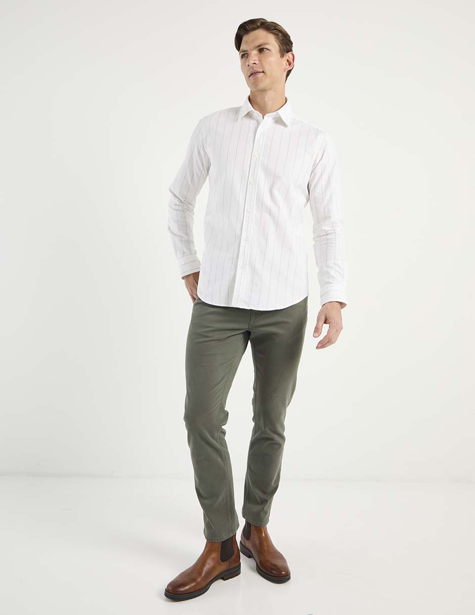 Camisa casual manga larga para hombre 2