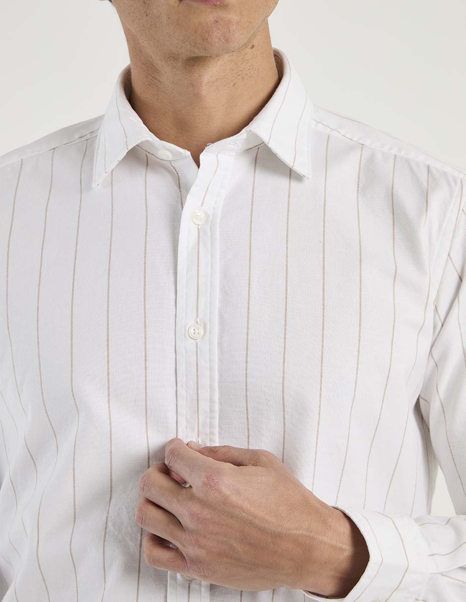 Camisa casual manga larga para hombre 5