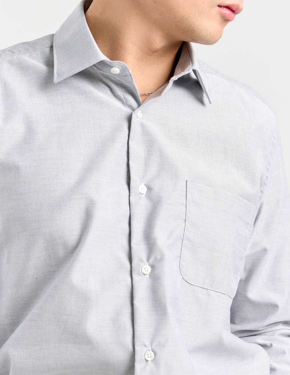 Camisa de vestir de algodón manga larga para hombre 4