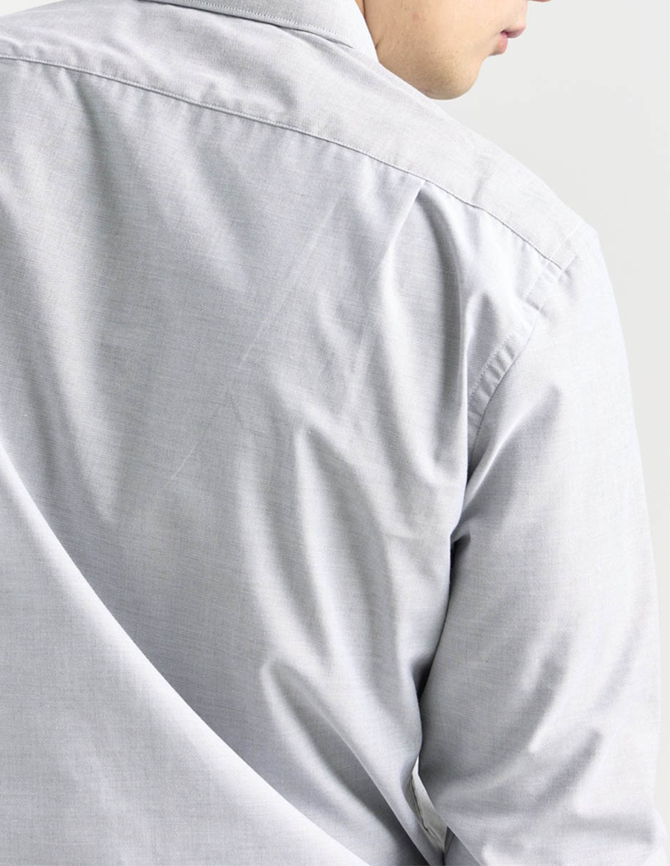 Camisa de vestir de algodón manga larga para hombre 5