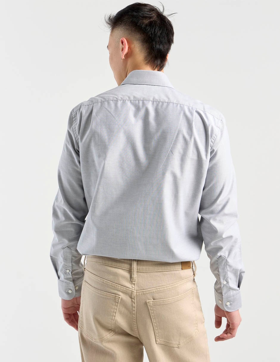 Camisa de vestir de algodón manga larga para hombre 6