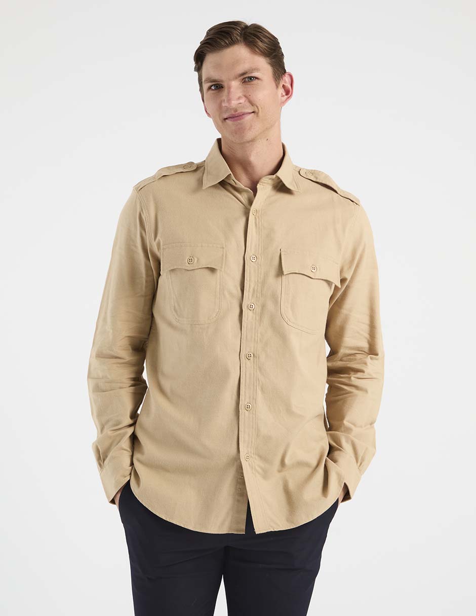 Camisa casual de algodón manga larga para hombre Camisa casual de algodón manga larga para hombre