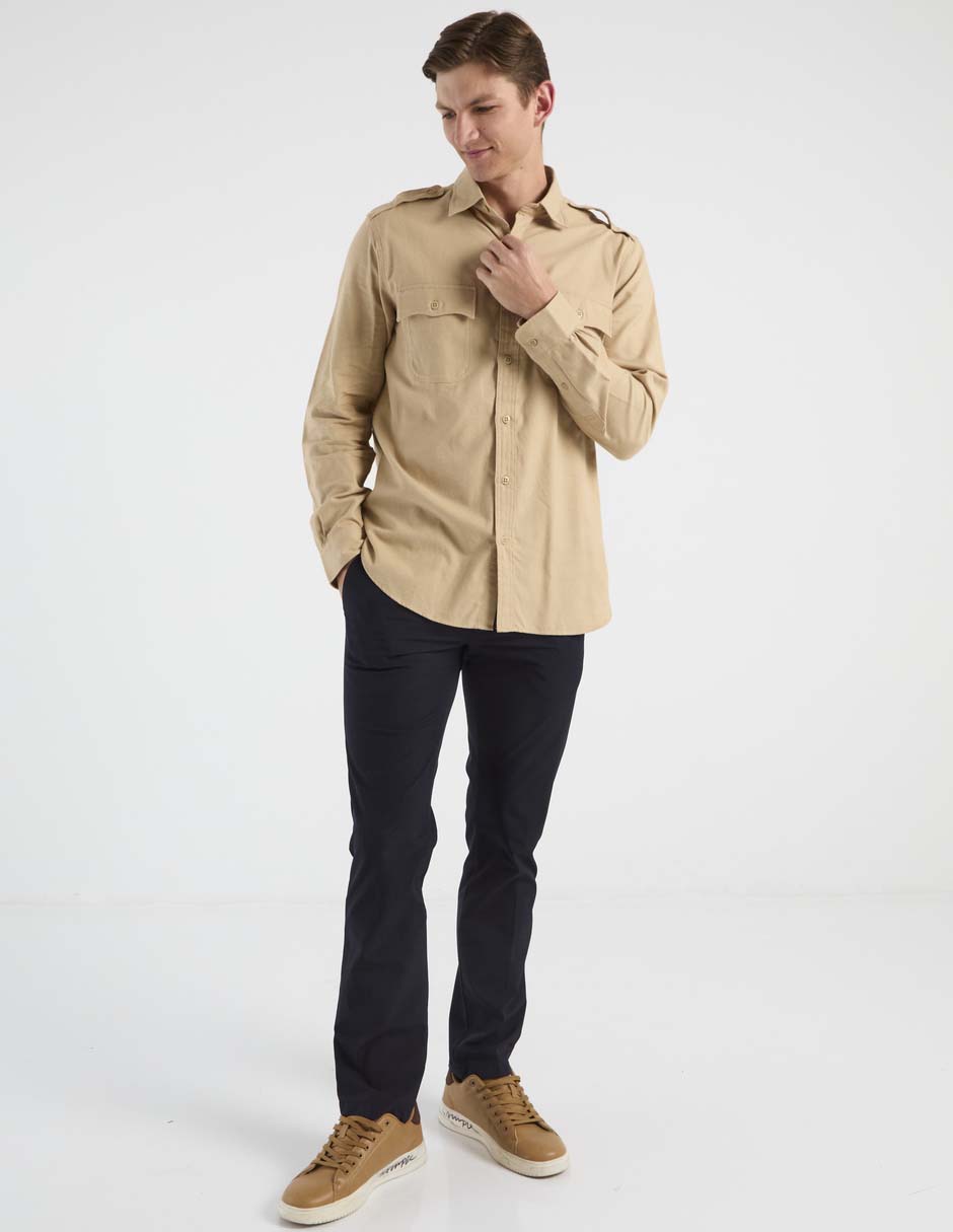 Camisa casual de algodón manga larga para hombre 3