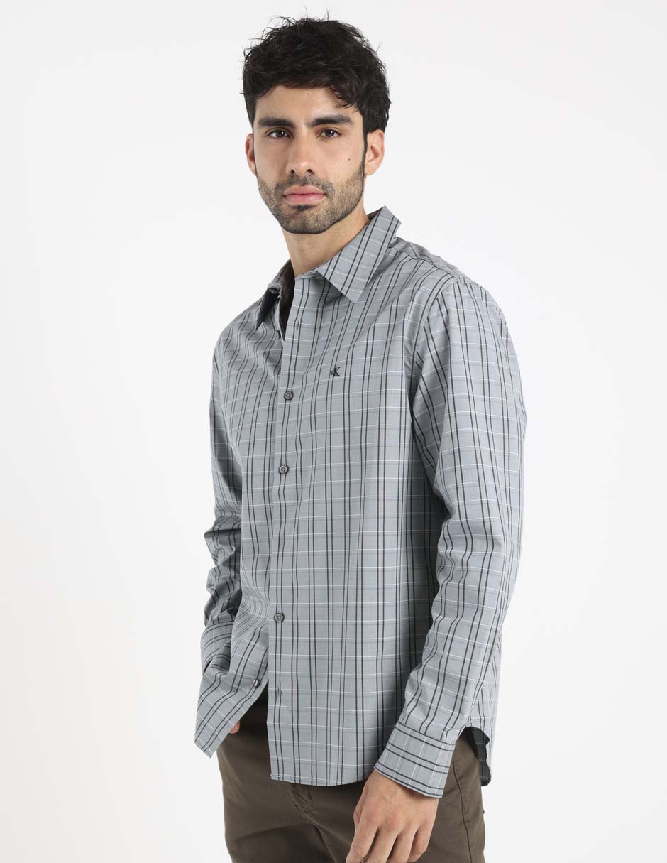 Camisa casual de algodón manga larga para hombre 2