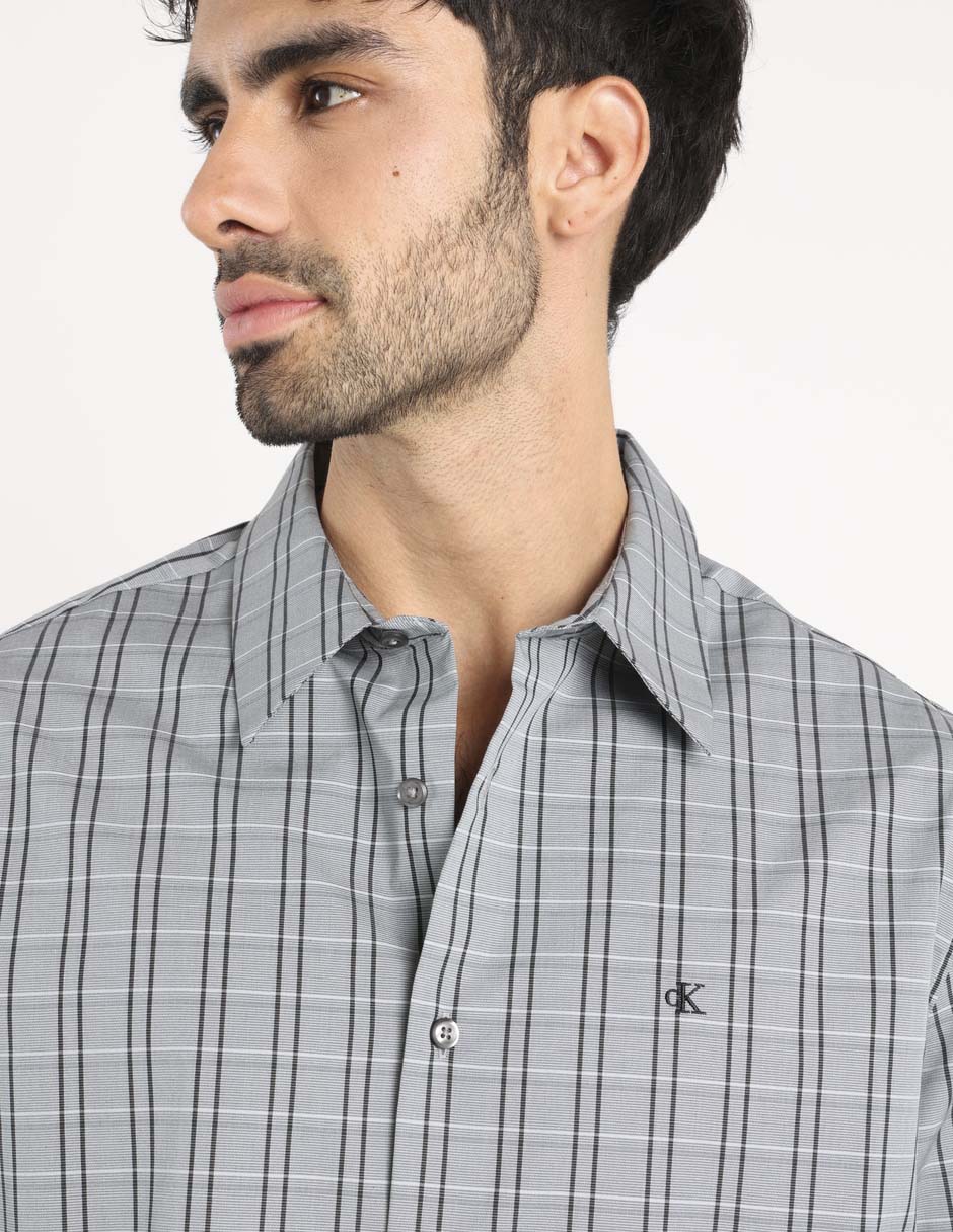 Camisa casual de algodón manga larga para hombre 4