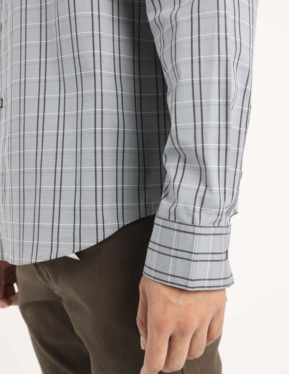 Camisa casual de algodón manga larga para hombre 5