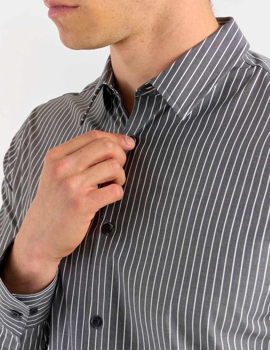 Camisa casual de algodón manga larga para hombre 4