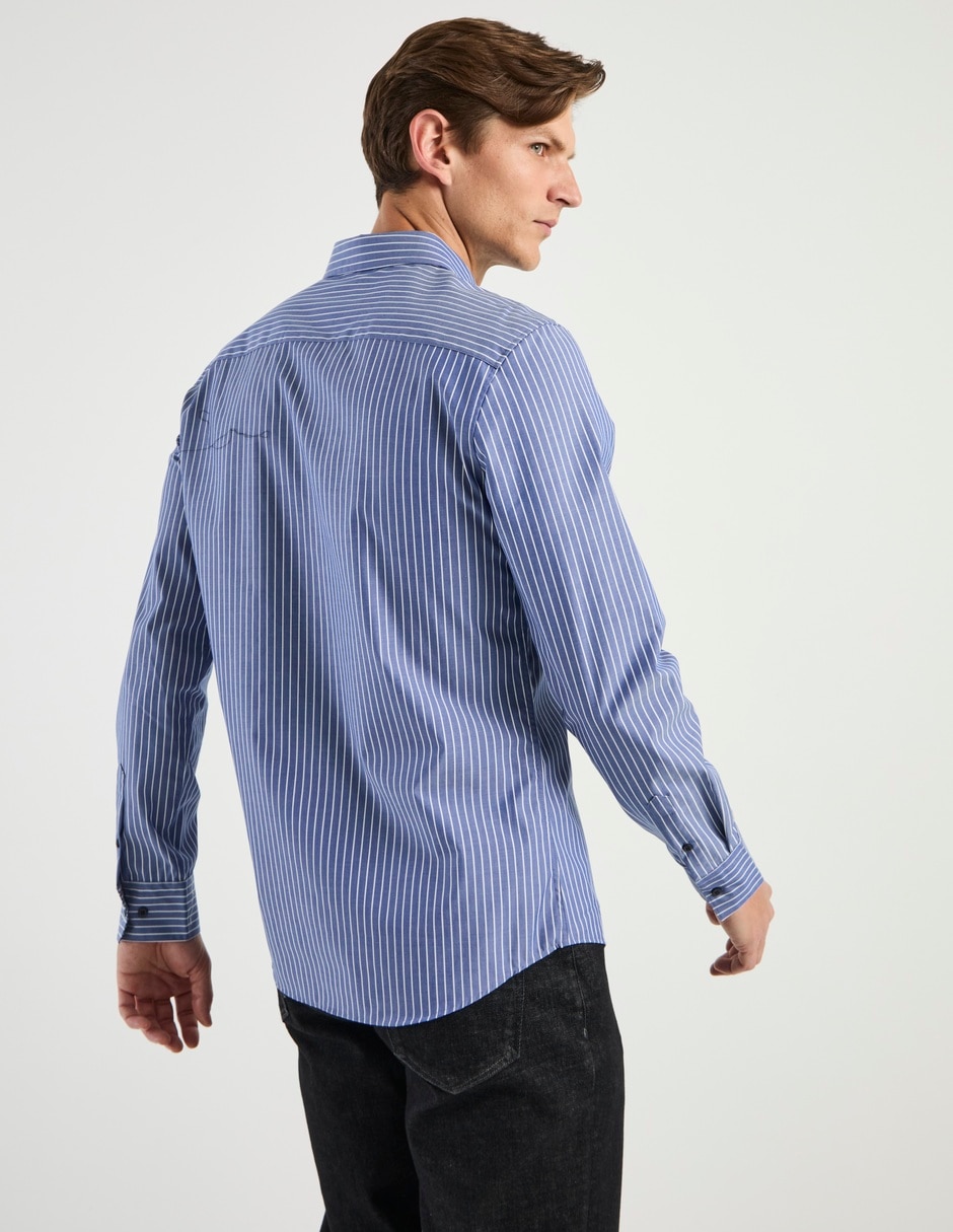 Camisa casual de algodón manga larga para hombre 6