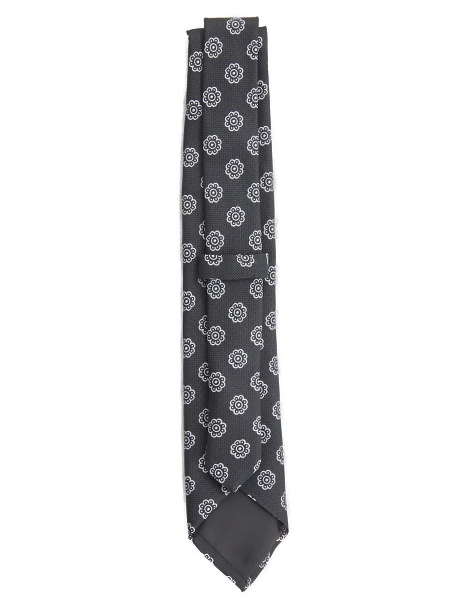 Corbata regular de seda estampado floral para hombre 2