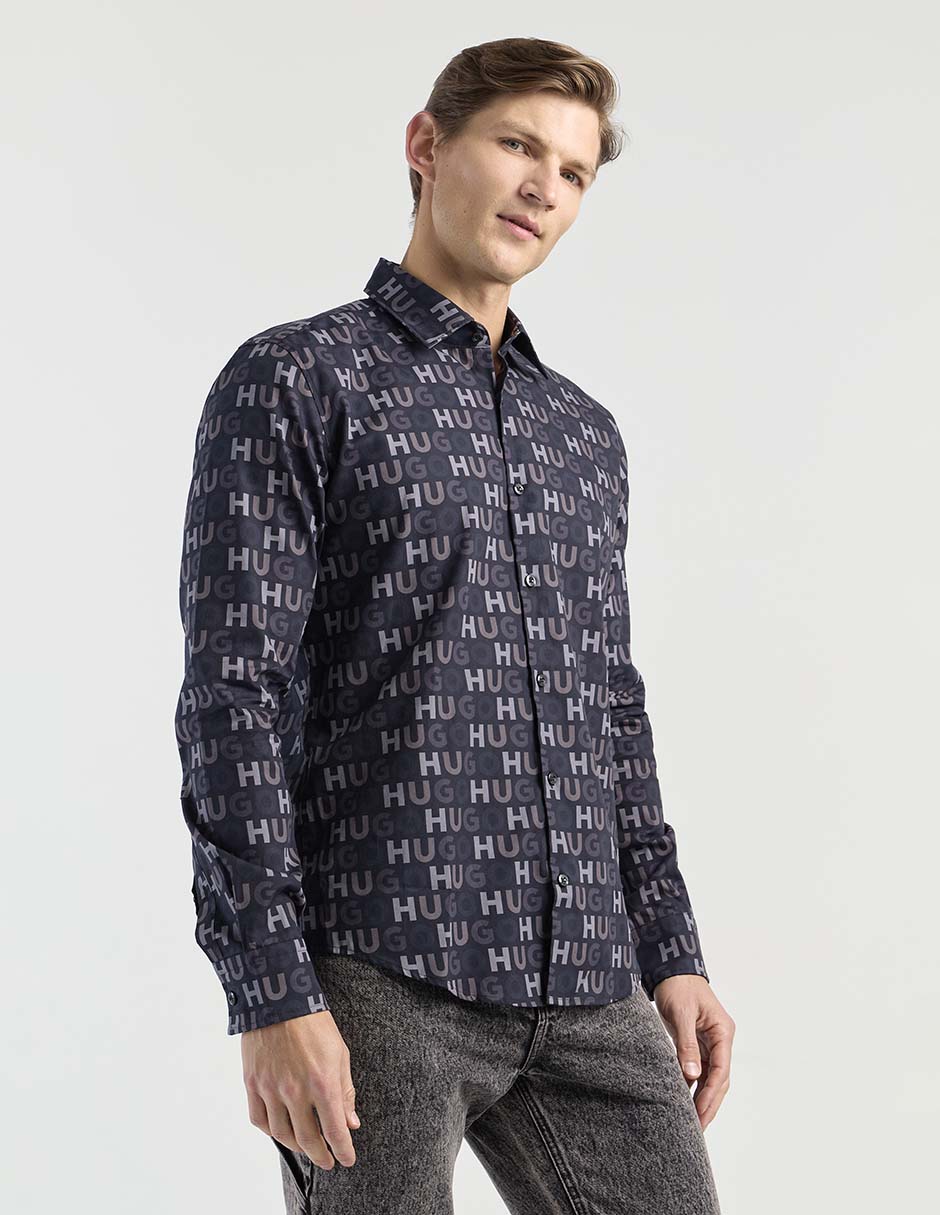 Camisa casual de algodón manga larga para hombre