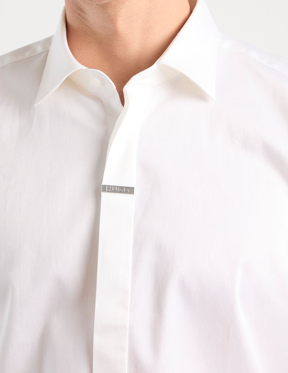 Camisa de vestir de algodón manga larga para hombre 4