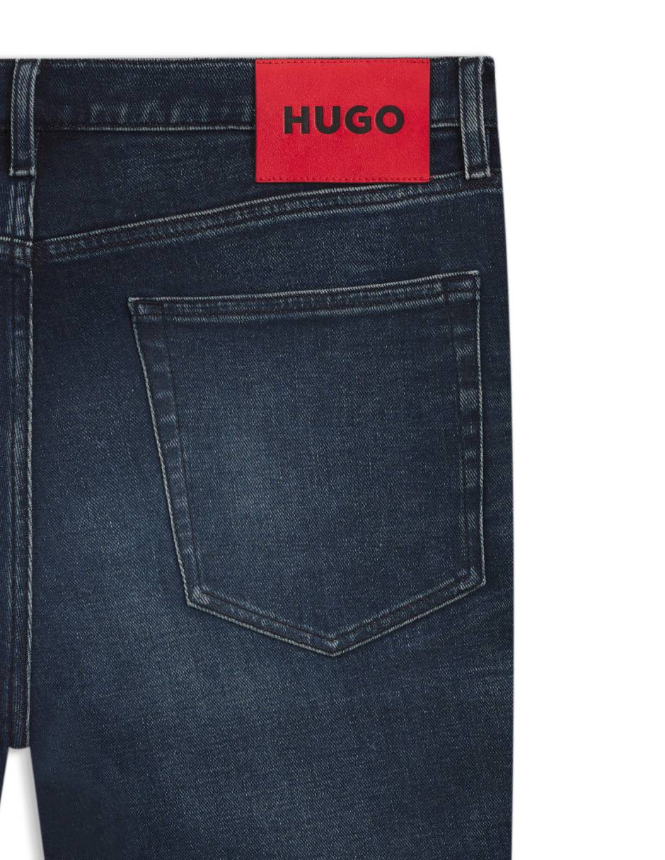 Jeans slim lavado whisker para hombre 2