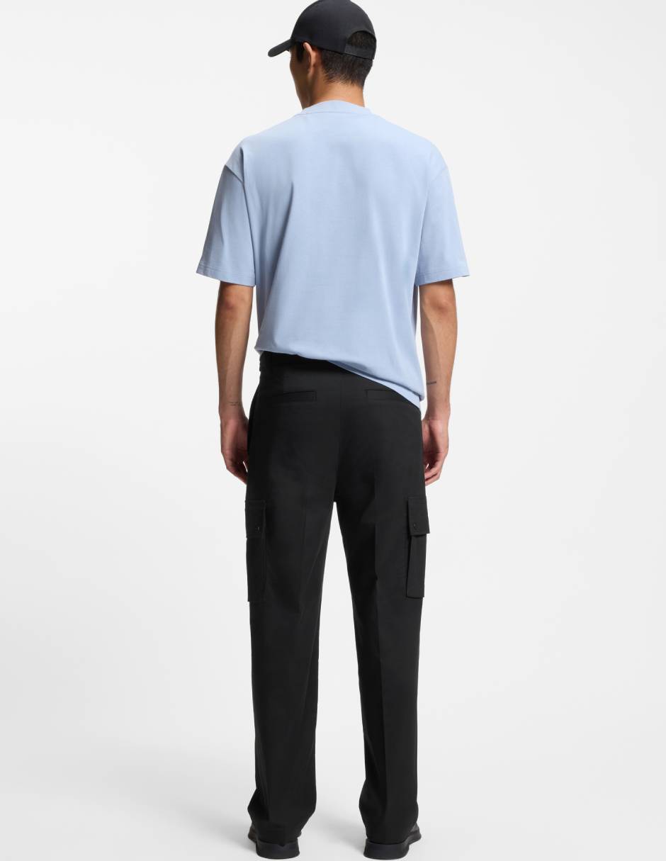 Pantalón business casual cargo recto de algodón para hombre 5
