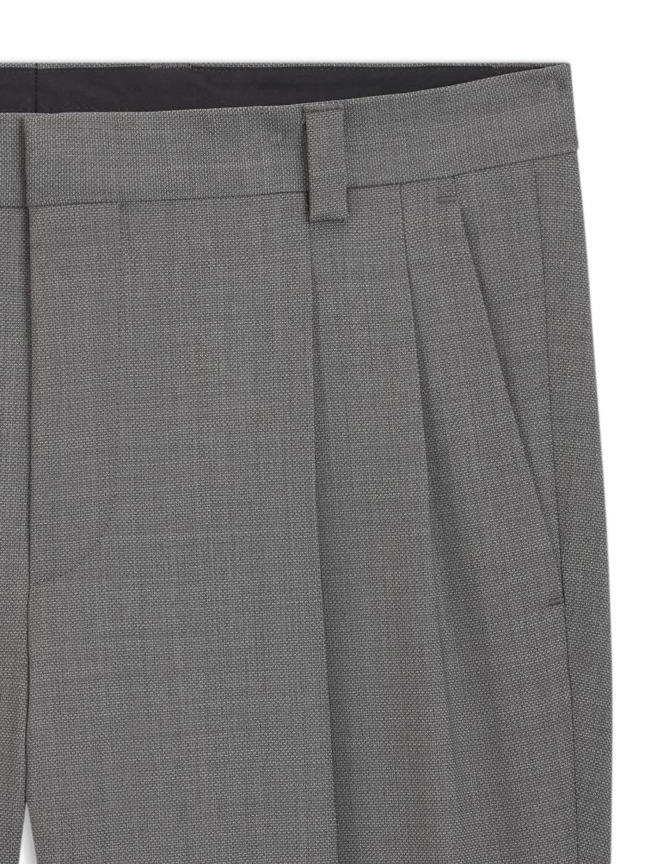 Pantalón bussines casual de vestir slim de lana para hombre 3