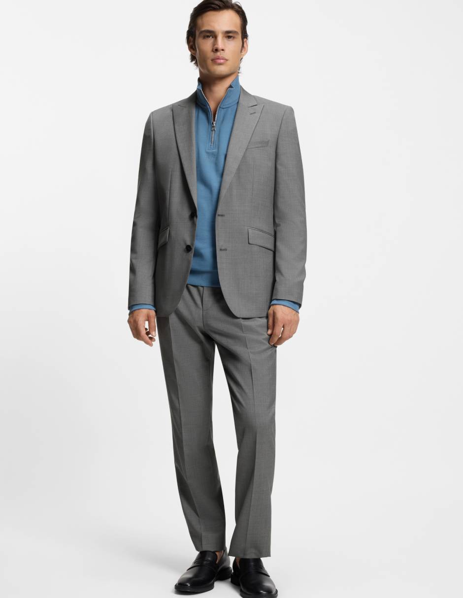 Pantalón bussines casual de vestir slim de lana para hombre 4