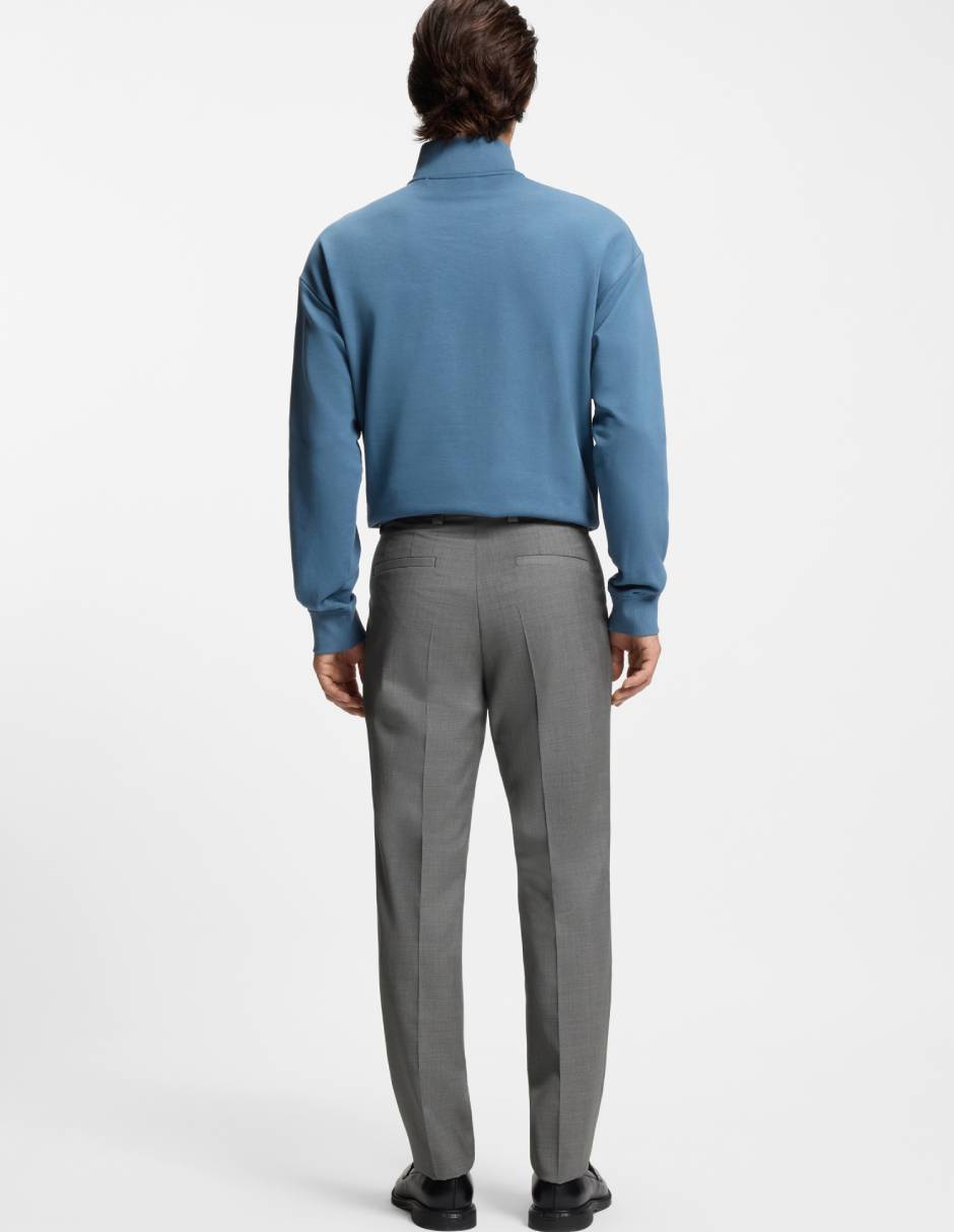 Pantalón bussines casual de vestir slim de lana para hombre 5