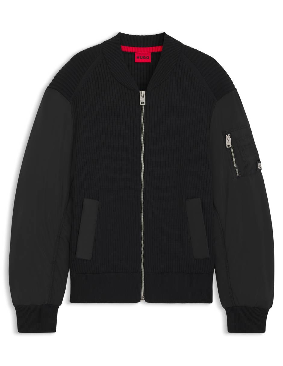Chamarra bomber con bolsillos para hombre 2