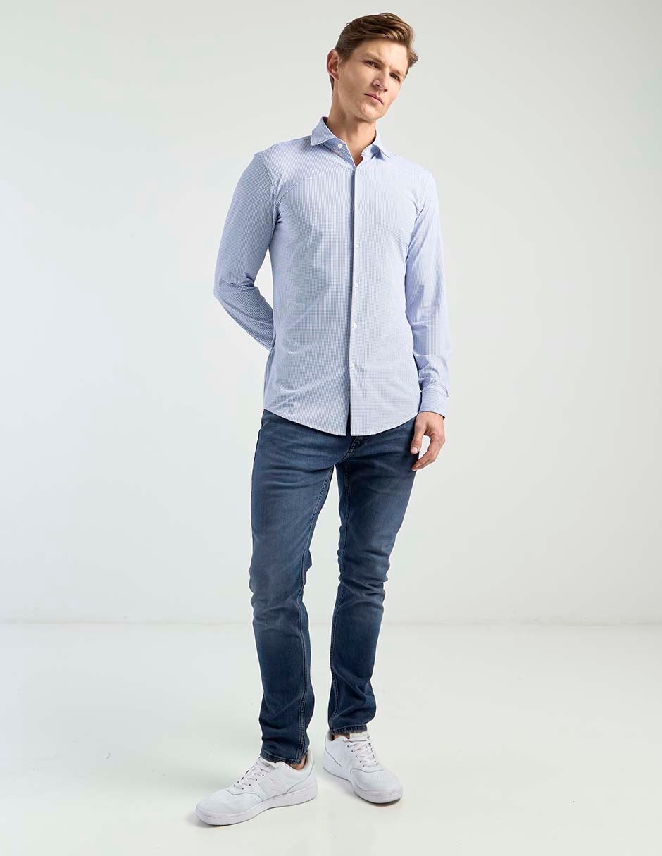Camisa casual manga larga para hombre 2