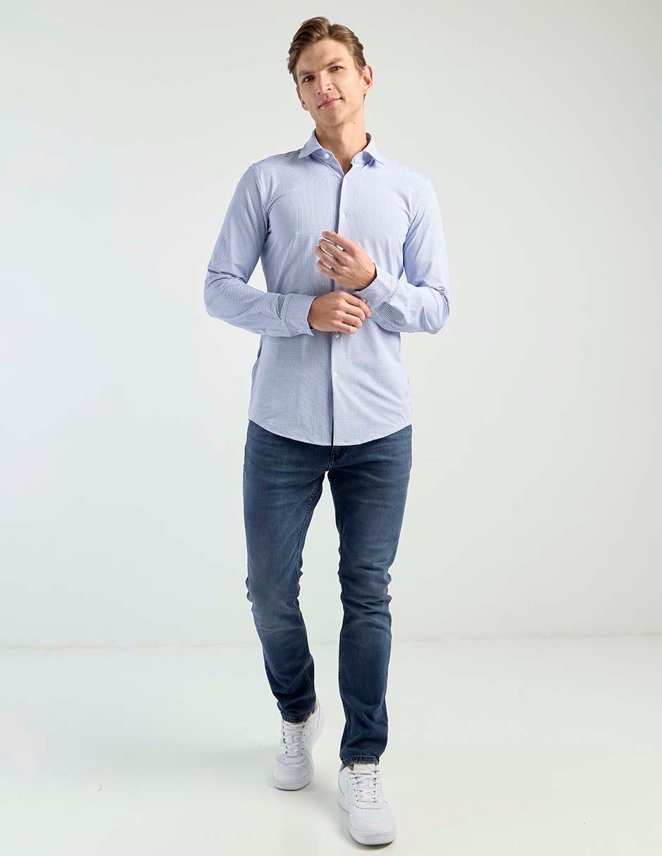 Camisa casual manga larga para hombre 3