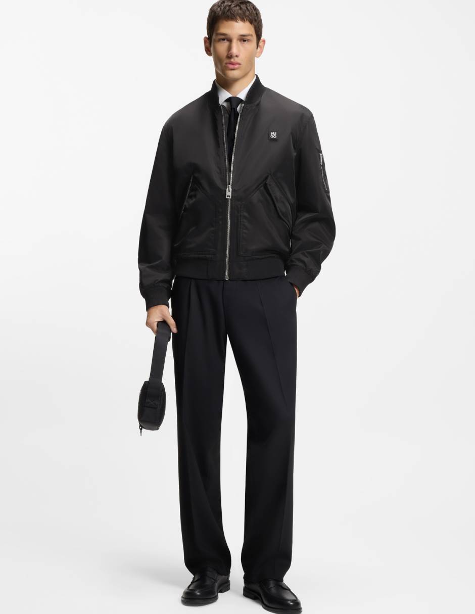 Chamarra bomber impermeable de piel para hombre 3