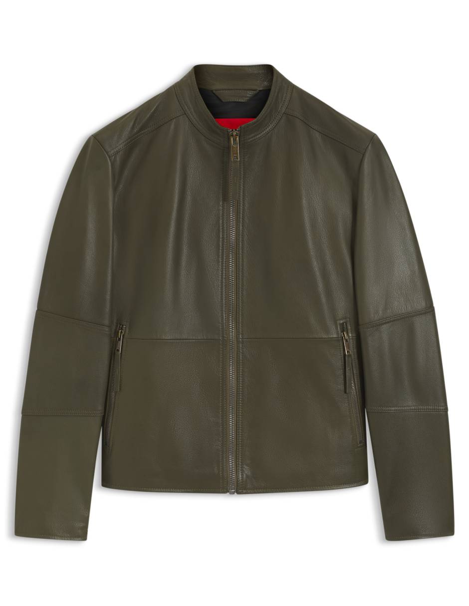 Chamarra cazadora de piel para hombre 2