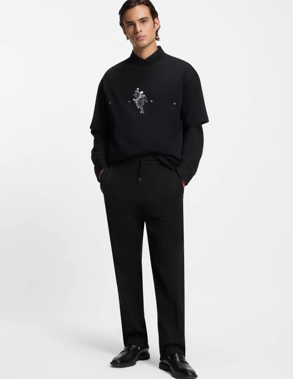 Pants regular con elástico para hombre 4