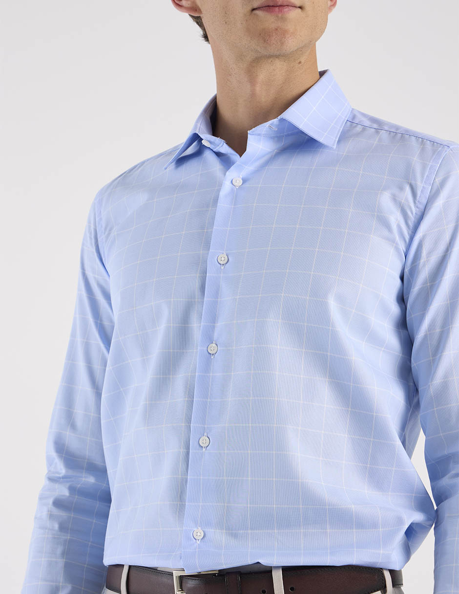 Camisa de vestir de algodón manga larga para hombre 4