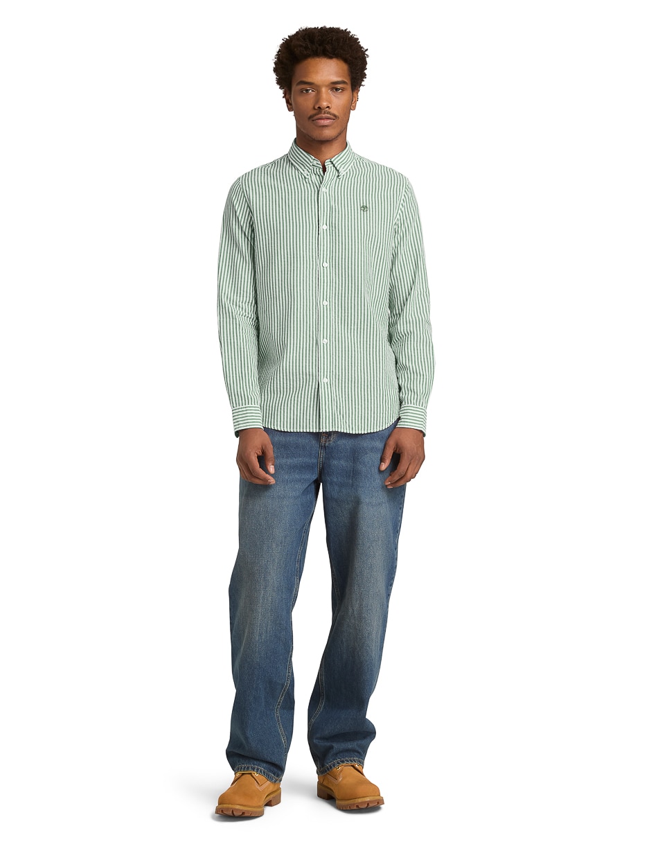 Camisa casual de algodón manga larga para hombre 4