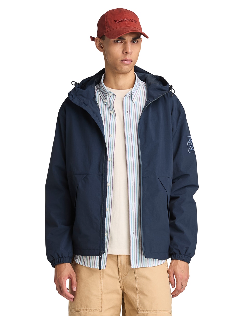 Chamarra casual impermeable con bolsillos para hombre