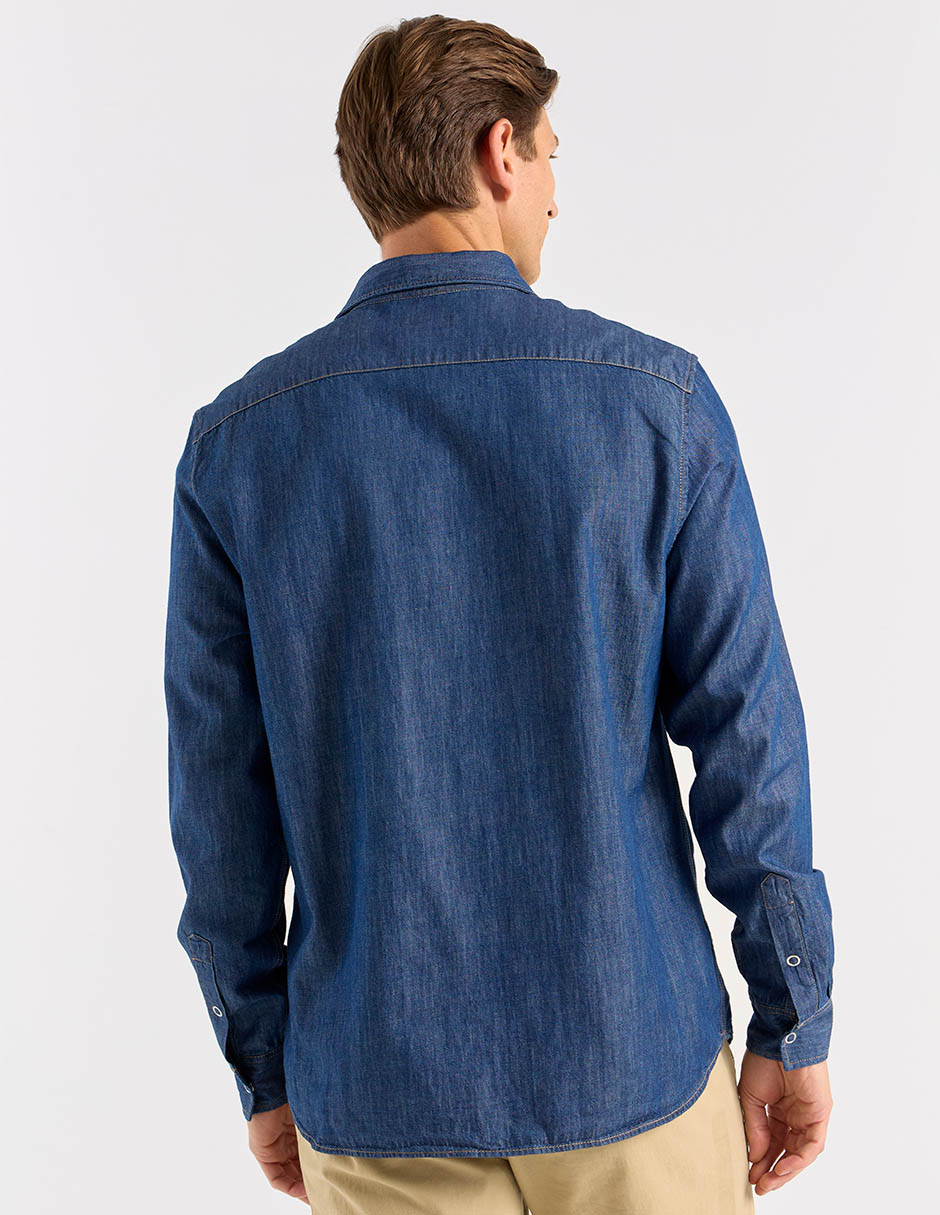 Camisa casual de algodón manga larga para hombre 6