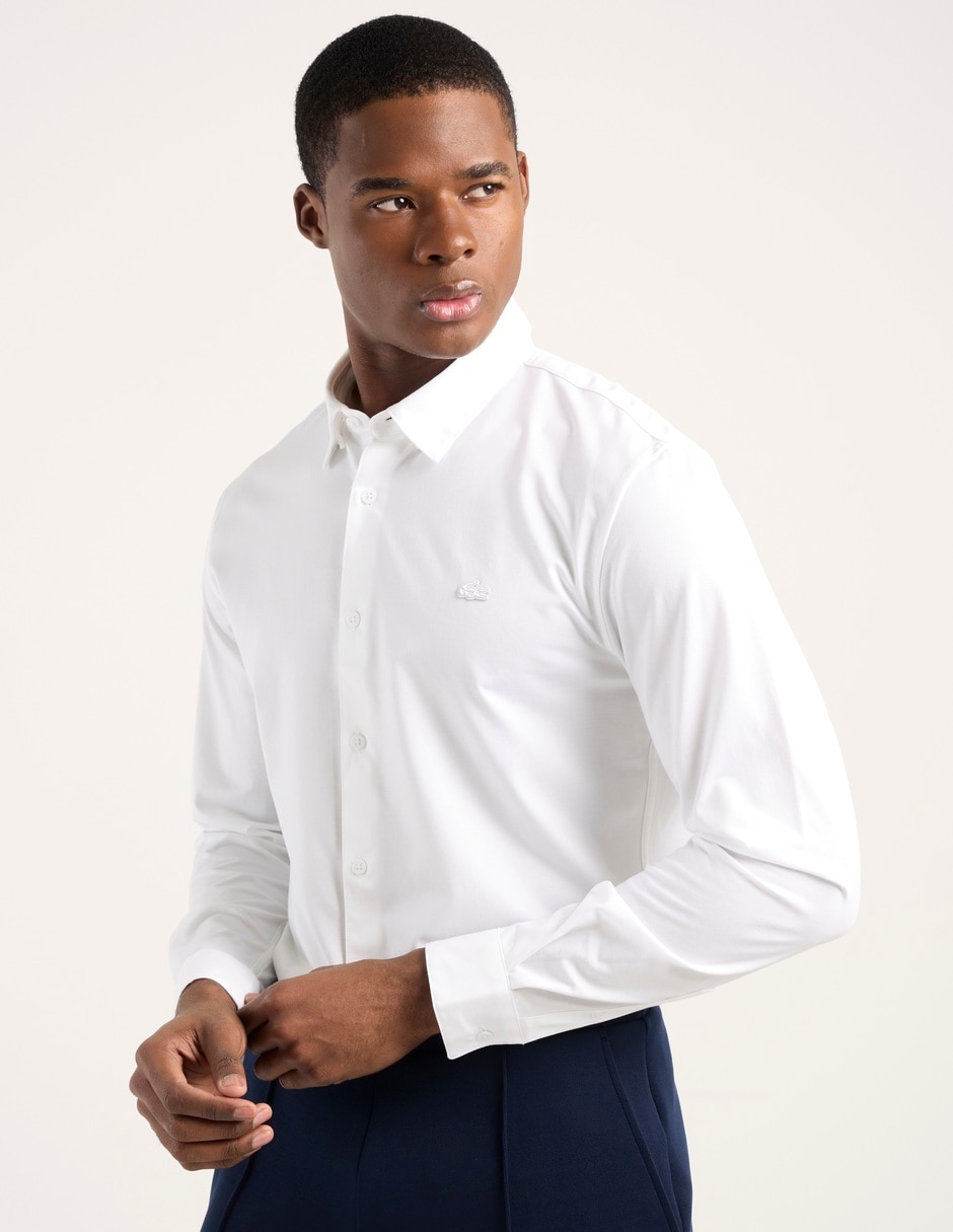 Camisa business casual de algodón manga larga para hombre 2