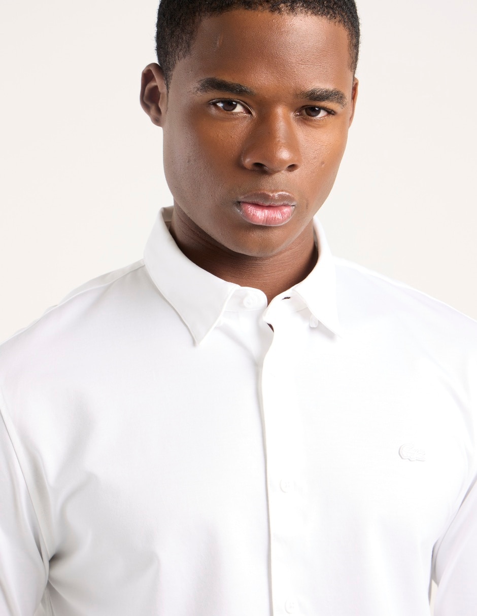 Camisa business casual de algodón manga larga para hombre 4