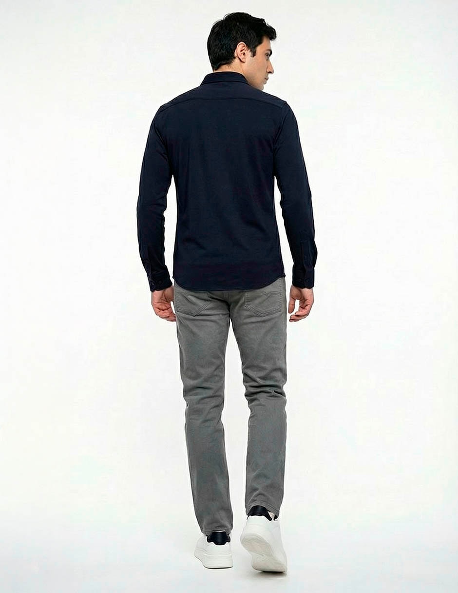Camisa casual de algodón manga larga para hombre 2