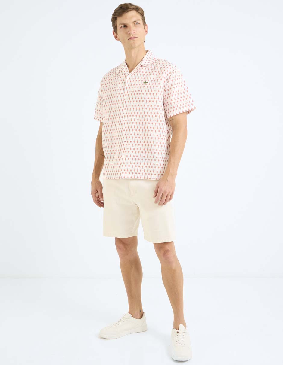 Camisa casual de lino manga corta para hombre 3