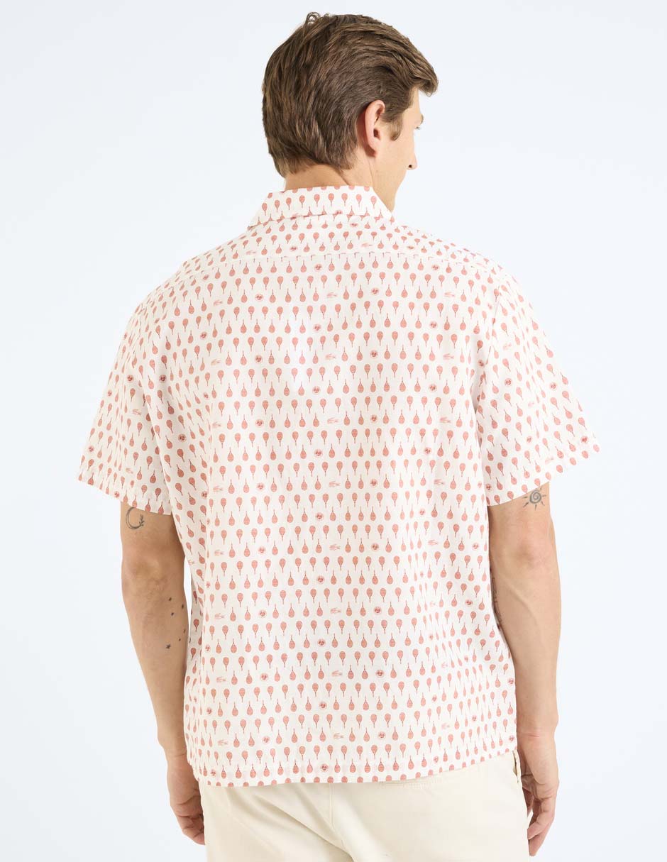 Camisa casual de lino manga corta para hombre 6
