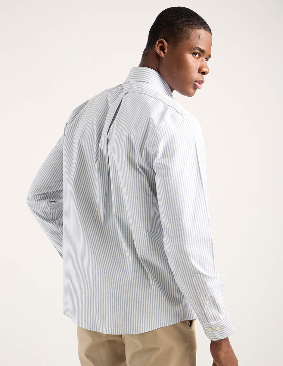 Camisa casual de algodón manga larga para hombre 6