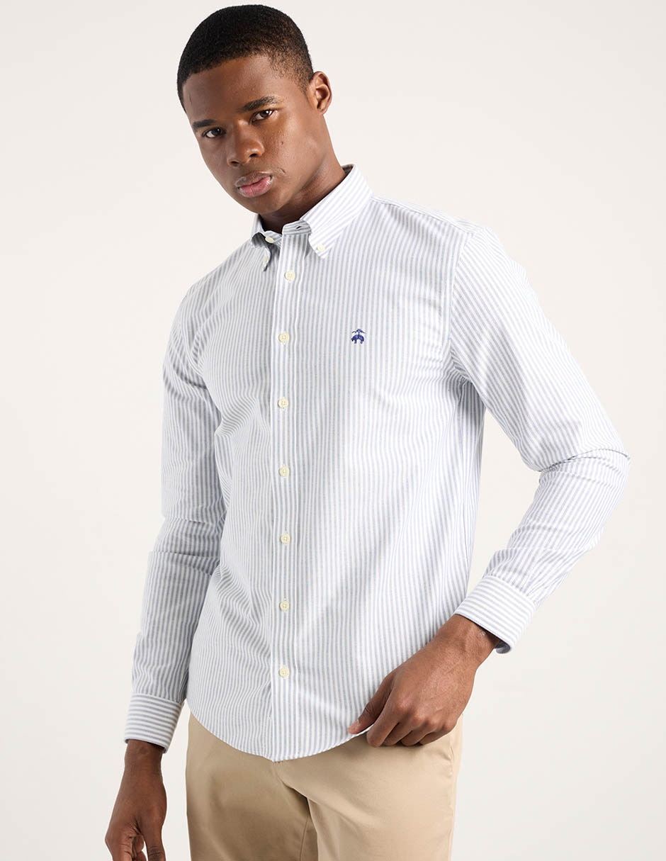 Camisa casual de algodón manga larga para hombre 2