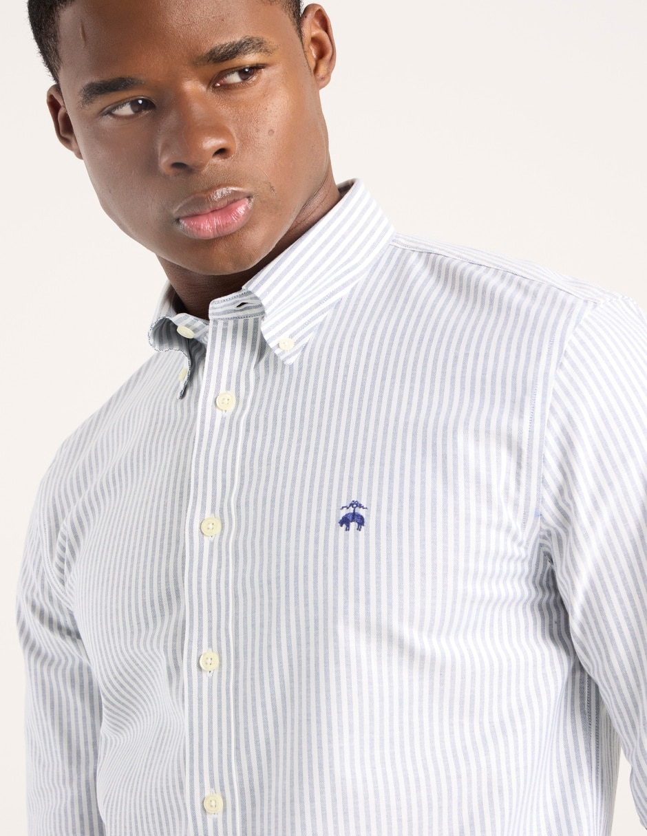 Camisa casual de algodón manga larga para hombre 4