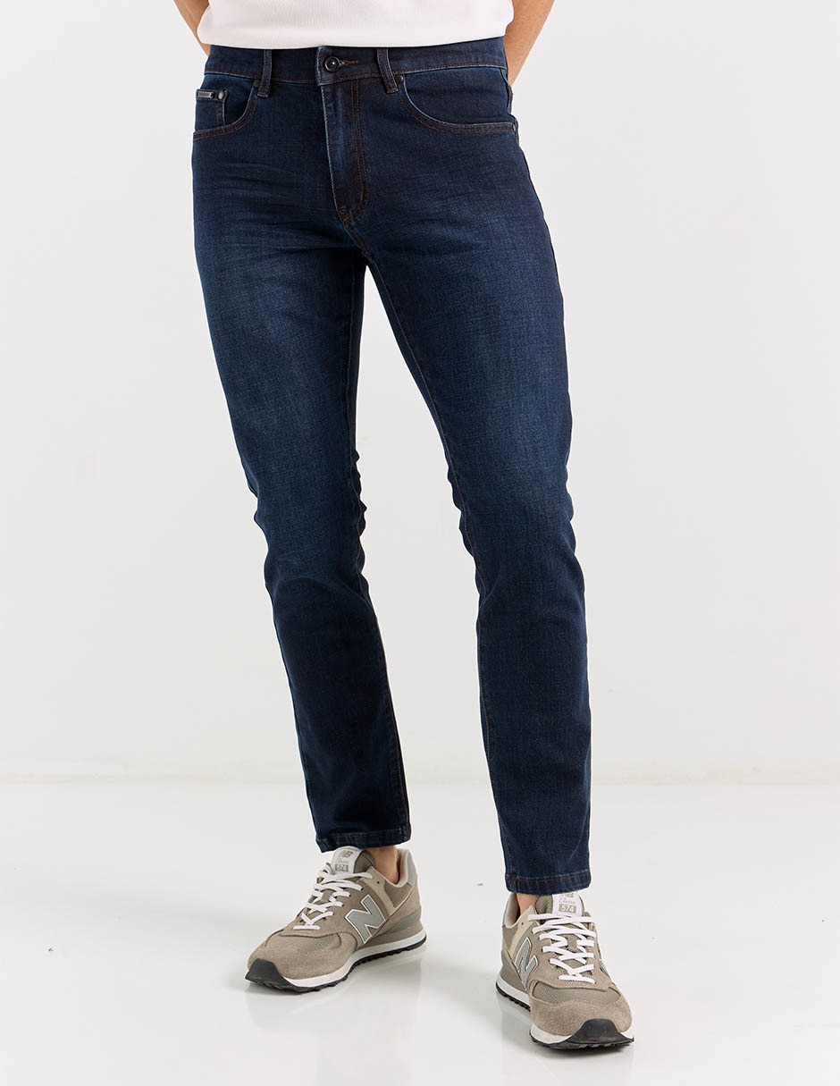 Jeans slim lavado medio para hombre