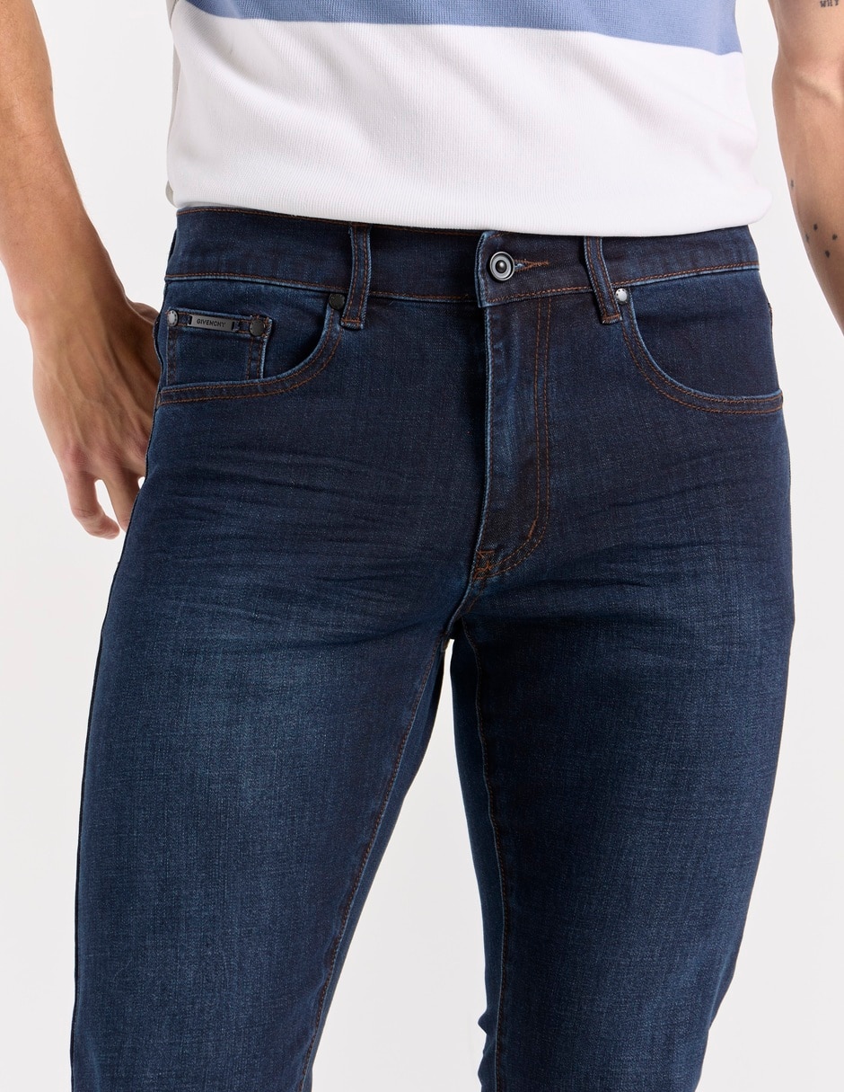 Jeans slim lavado medio para hombre 4