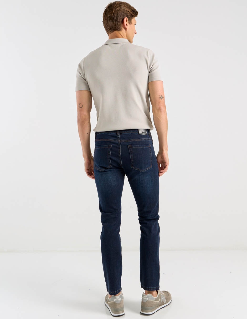 Jeans slim lavado medio para hombre 6