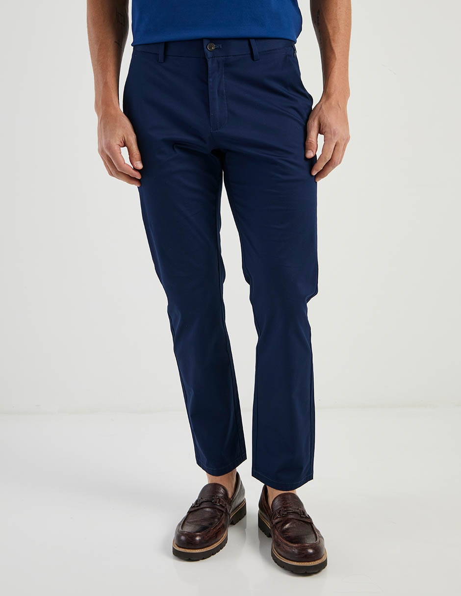 Pantalón casual chino slim de algodón para hombre